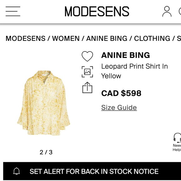 Anine Bing 100% Silk Caleb Shirt Leopard Animal Print Balloon Sleeve Oversized - Picture 15 of 16